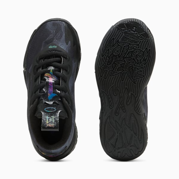 Tenis de basquetbol MB.04 Lo Team Pack para niños, PUMA Black-Dark Amethyst, extralarge