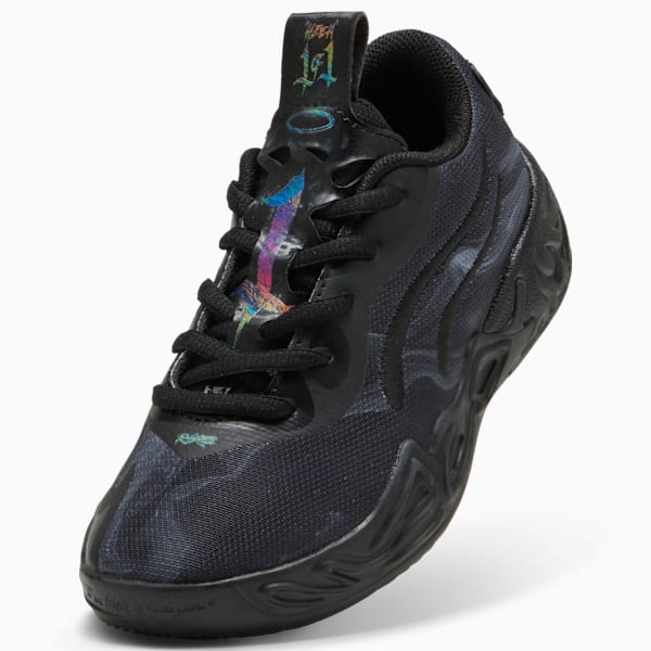 Tenis de basquetbol MB.04 Lo Team Pack para niños, PUMA Black-Dark Amethyst, extralarge