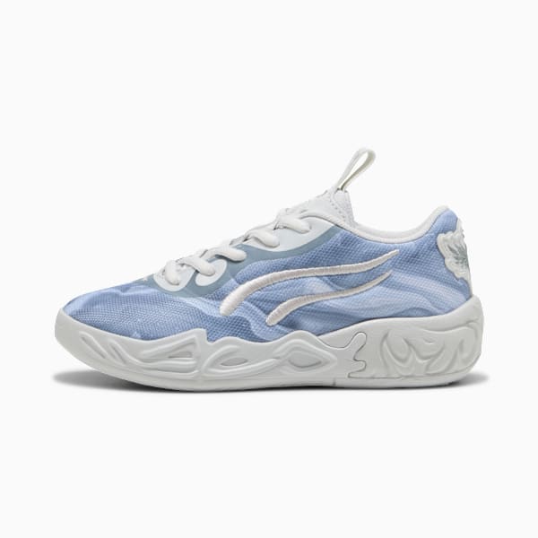 PUMA x LAMELO BALL MB.04 Lo Team Little Kids' Basketball Shoes, Feather Gray-Cool Mid Gray-Cool Dark Gray, extralarge
