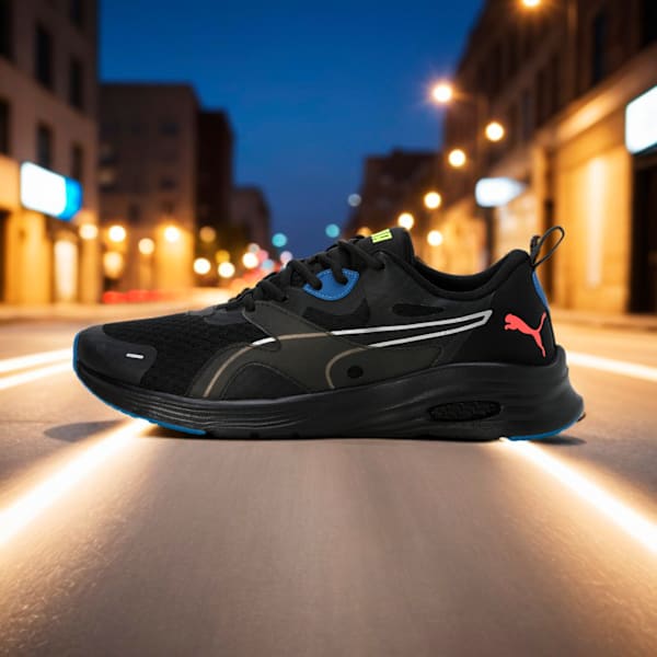 FUEGO Profoam Men’s Responsive Cushioned Running Shoes, Puma Black-Lava Blast-Yellow Alert, extralarge-IND