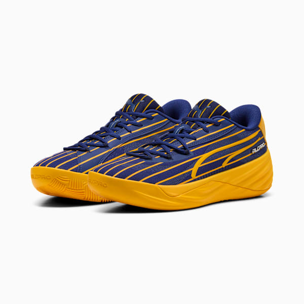 Tyrese Haliburton All-Pro NITRO™ Pinstripes Basketball Shoes, Elektro Blue-Sport Yellow, extralarge