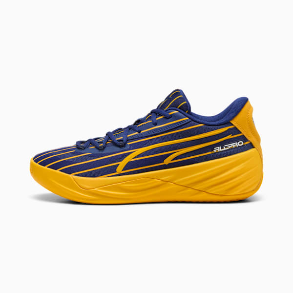 Tyrese Haliburton All-Pro NITRO™ Pinstripes Basketball Shoes, Elektro Blue-Sport Yellow, extralarge