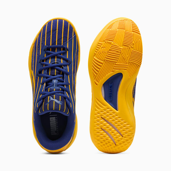 Tyrese Haliburton All-Pro NITRO™ Pinstripes Basketball Shoes, Elektro Blue-Sport Yellow, extralarge