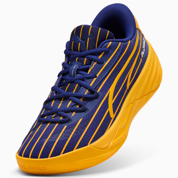 Tyrese Haliburton All-Pro NITRO™ Pinstripes Basketball Shoes, Elektro Blue-Sport Yellow, extralarge