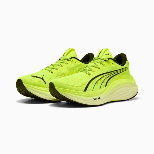 MagMax NITRO Men's Maximum Cushioning Running Shoes, Yellow Alert-PUMA Black, extralarge-IND