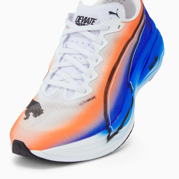 Deviate NITRO Elite 3 Ekiden Running Shoes Men, PUMA White-Heat Fire-PUMA Black, extralarge-GBR