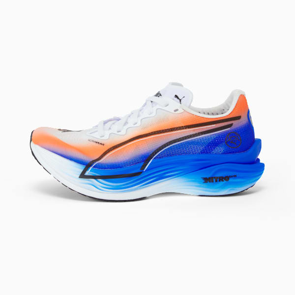 Deviate NITRO Elite 3 Ekiden Running Shoes Women, PUMA White-Heat Fire-PUMA Black, extralarge-GBR