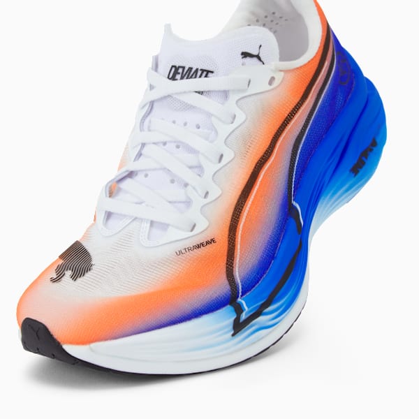 Deviate NITRO Elite 3 Ekiden Running Shoes Women, PUMA White-Heat Fire-PUMA Black, extralarge-GBR