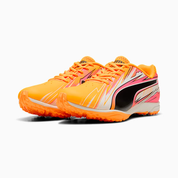 evoSPEED Haraka Sparked Big Kids' Track & Field Spikeless Running Shoes, Sun Stream-Warm White-Sunset Glow, extralarge