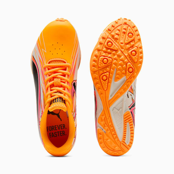 evoSPEED Haraka Sparked Big Kids' Track & Field Spikeless Running Shoes, Sun Stream-Warm White-Sunset Glow, extralarge