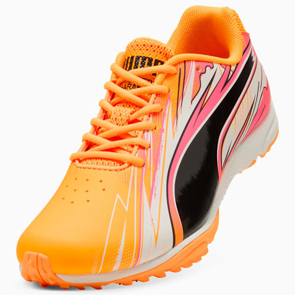 evoSPEED Haraka Sparked Big Kids' Track & Field Spikeless Running Shoes, Sun Stream-Warm White-Sunset Glow, extralarge