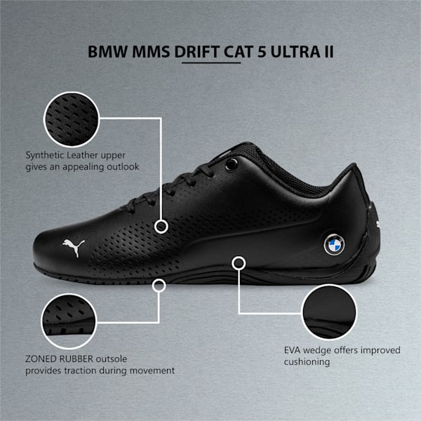 BMW M Motorsport Drift Cat 5 Ultra II Kid's Sneakers, Puma Black-Puma Black, extralarge-IND