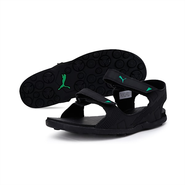 Shire Men's Sandals, Puma Black-Irish Green, extralarge-IND