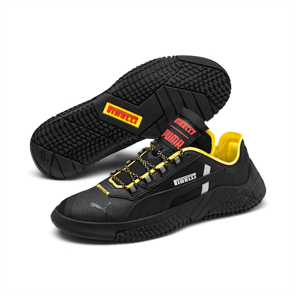 Replicat-X Pirelli Motorsport Shoes, Black-Black-Cyber Yellow, extralarge