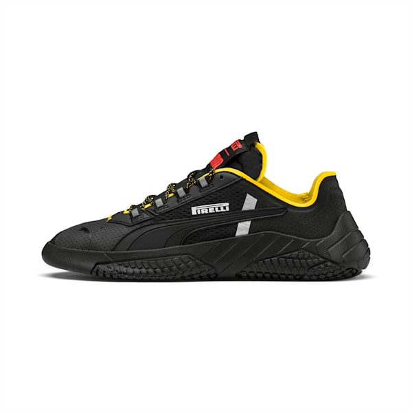 Replicat-X Pirelli Motorsport Shoes, Black-Black-Cyber Yellow, extralarge