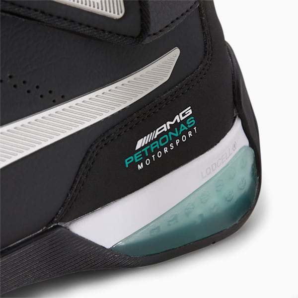 Mercedes-AMG Petronas Kart Cat Mid LQDCELL Men's Motorsport Shoes, Puma Black-Puma Silver, extralarge