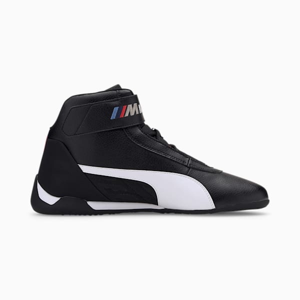 BMW M Motorsport R-Cat Mid Men's Motorsport Shoes, Puma Black-Puma White, extralarge