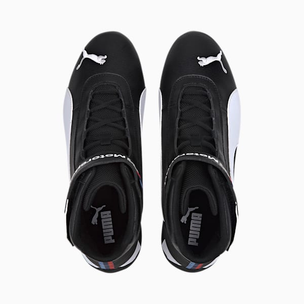 BMW M Motorsport R-Cat Mid Men's Motorsport Shoes, Puma Black-Puma White, extralarge