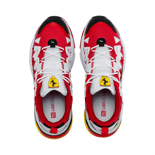 Scuderia Ferrari LQDCELL Omega Men's Training Shoes, Puma White-Rosso Corsa-Vibrant Yellow, extralarge