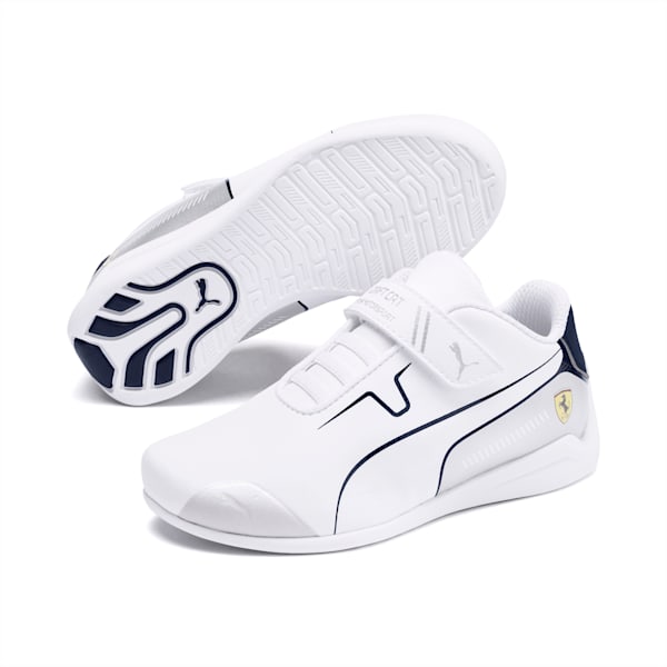 Scuderia Ferrari Drift Cat 8 Little Kids' Shoes, Puma White-Peacoat, extralarge