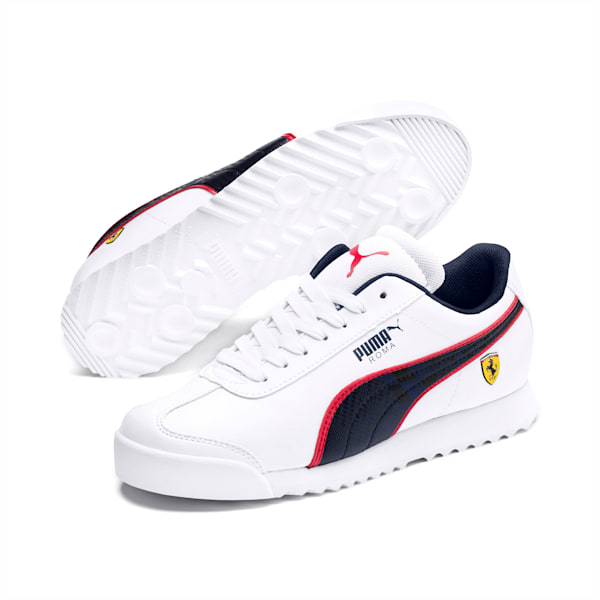 Scuderia Ferrari Roma Sneakers JR, Puma White-Peacoat, extralarge