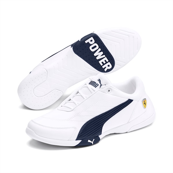 Scuderia Ferrari Kart Cat III Motorsport Shoes JR, Puma White-Peacoat, extralarge