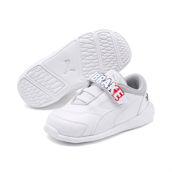 BMW M Motorsport Kart Cat III Toddler Shoes, Puma White-Puma White, extralarge