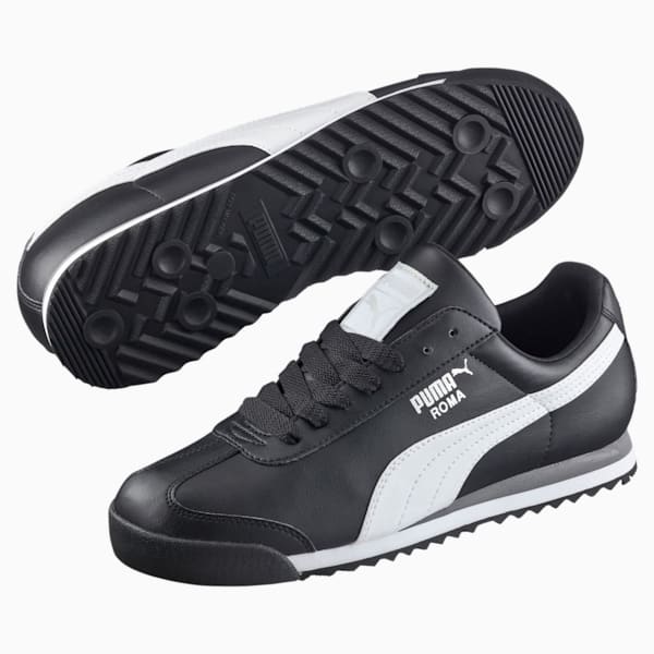 Roma Basic Men's Sneakers, black-white-puma silver, extralarge-IND