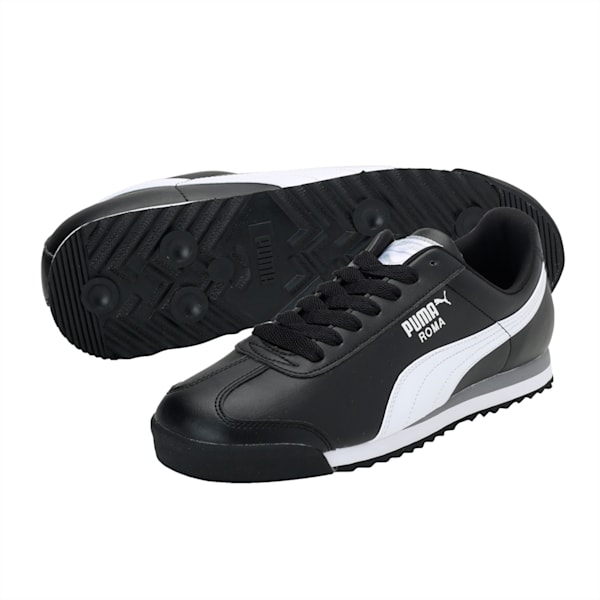 Roma Basic Men's Sneakers, black-white-puma silver, extralarge-IND