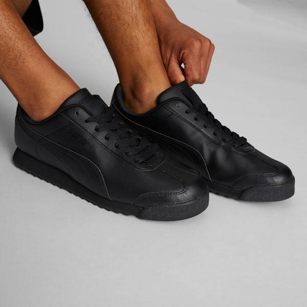 Puma roma black leather best sale