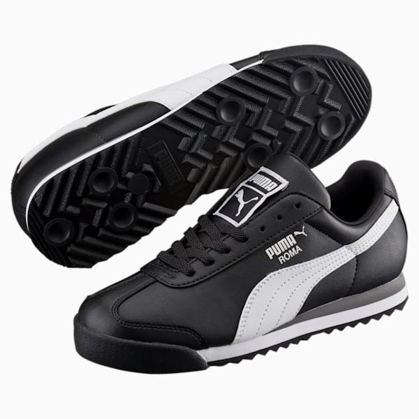 Roma Basic Sneakers Big Kids, black-white-puma silver