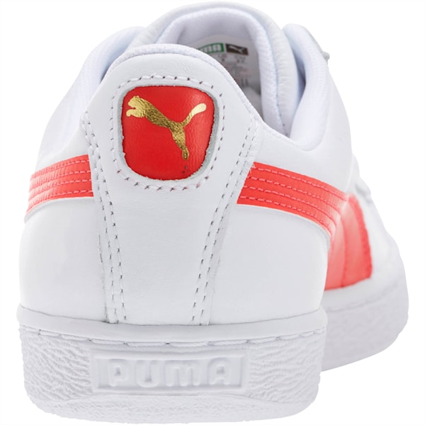 Heritage Basket Classic Sneakers, Puma White-Flame Scarlet