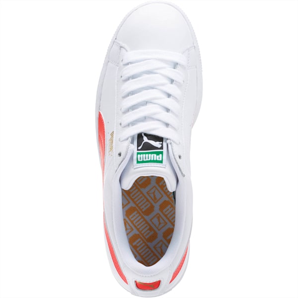 Heritage Basket Classic Sneakers, Puma White-Flame Scarlet, extralarge