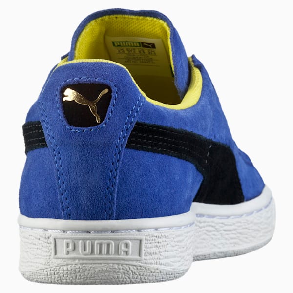Suede Classic Women's Sneakers, dazzling blue-black-blazing yellow, extralarge