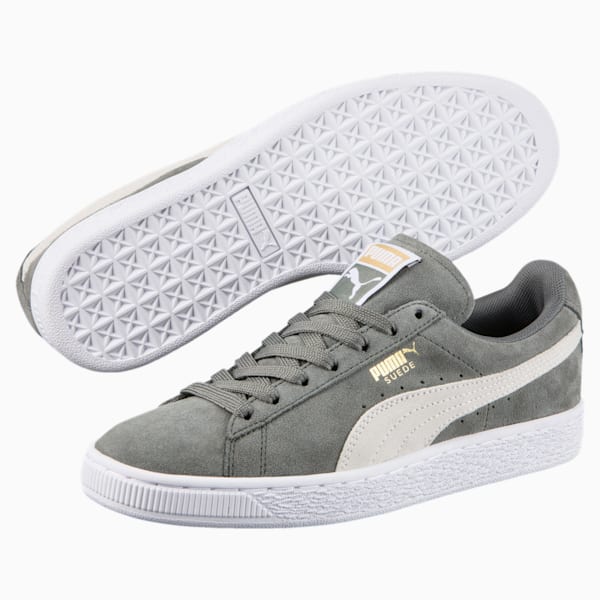 Suede Classic Women's Sneakers, AGAVE GREEN-Whisper White, extralarge