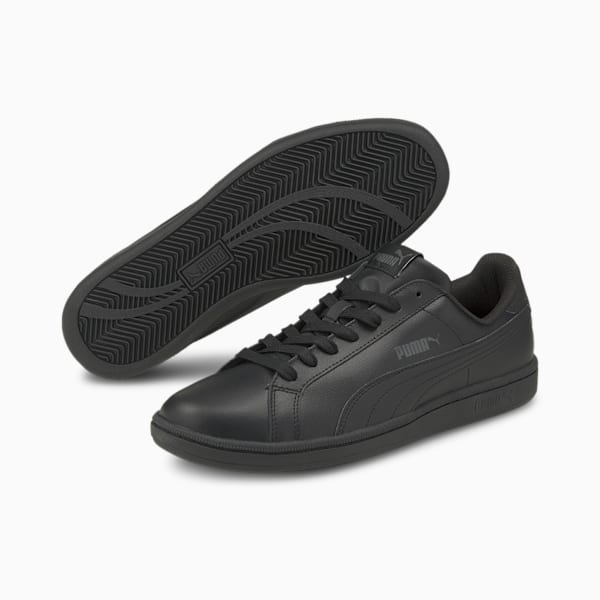PUMA Smash Leather Men's Sneakers, black-dark shadow, extralarge