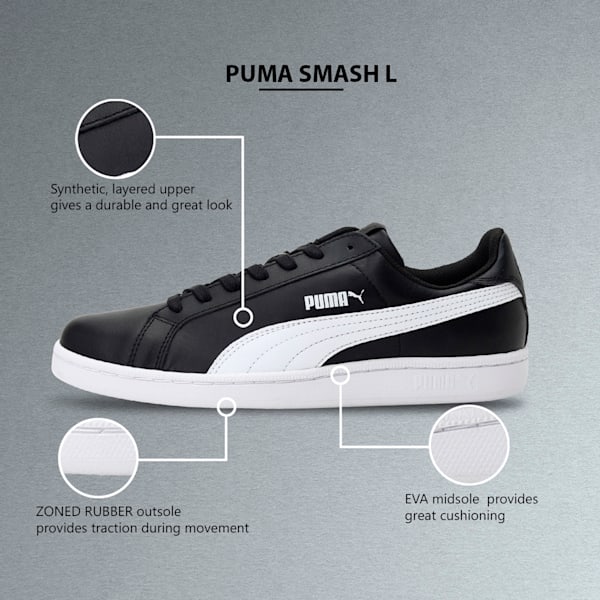 Smash Leather Sneakers, black-white, extralarge-IND