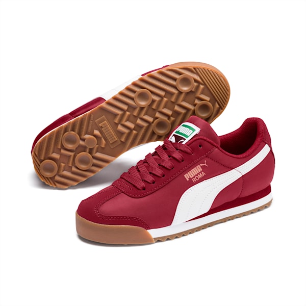 Roma Basic Summer Sneakers Big Kids, Rhubarb-Puma White, extralarge