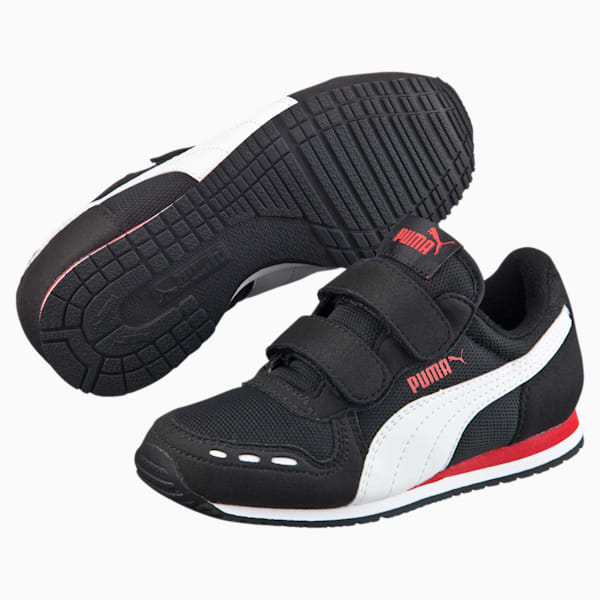 Cabana Racer Mesh AC Little Kids' Shoes, Puma Black-Puma White, extralarge