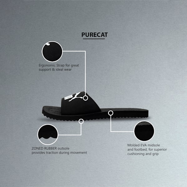 Purecat Slides, black-white, extralarge-IND