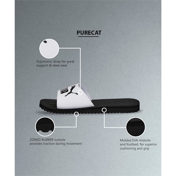 Purecat Unisex Slides, Puma Black-Puma White, extralarge-IND