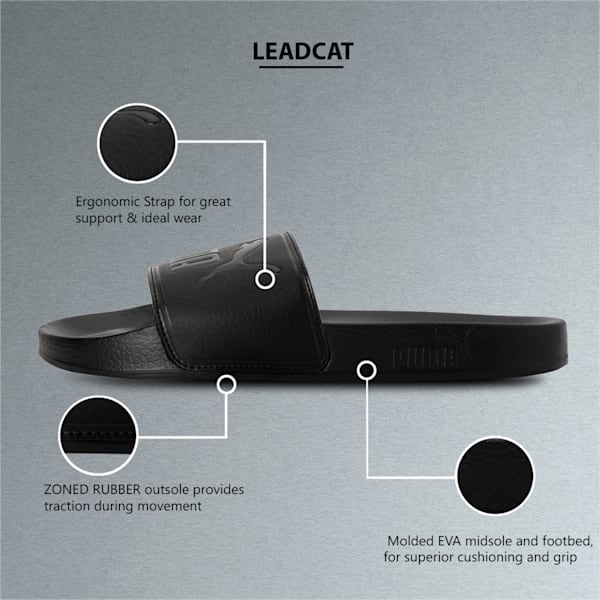 Leadcat Men's Slides, black-white, extralarge-IND