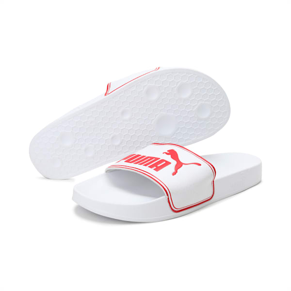 Leadcat Men's Slides, Puma White-Barbados Cherry, extralarge-IND