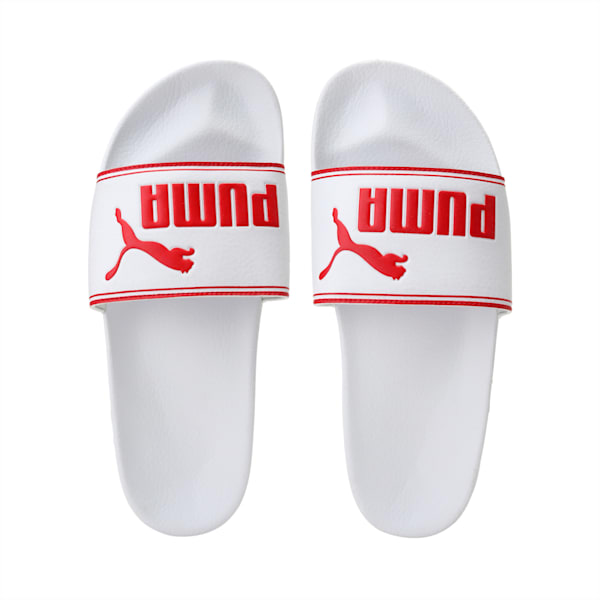 Leadcat Men's Slides, Puma White-Barbados Cherry, extralarge-IND