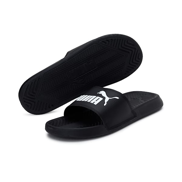 Popcat Unisex Slides, black-black-white, extralarge-IND