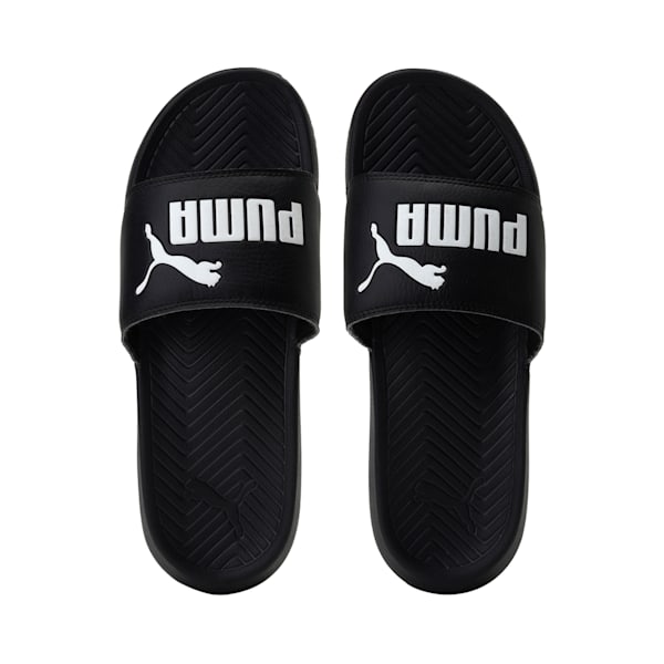Popcat Unisex Slides, black-black-white, extralarge-IND