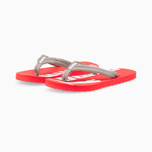 Epic Flip v2 Kids' Sandals, High Risk Red-Steel Gray-Puma White