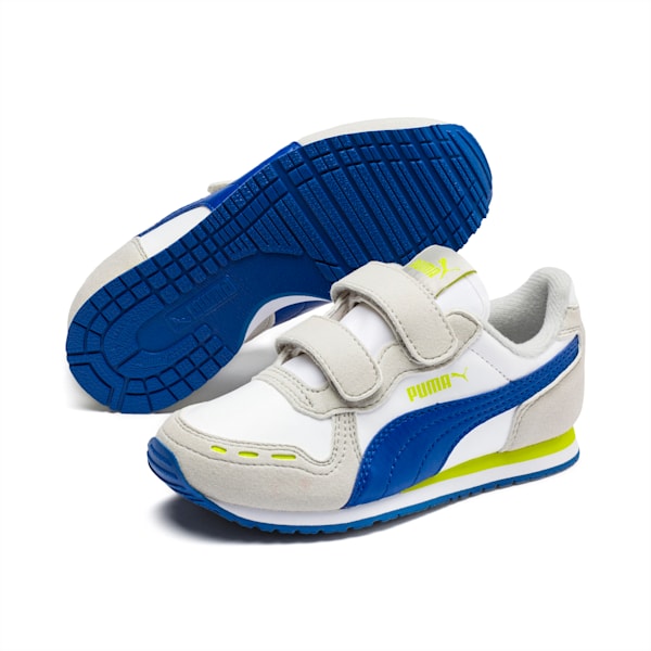 Cabana Racer SL AC Little Kids' Shoes, Puma White-Galaxy Blue-Gray Violet-Nrgy Yellow, extralarge