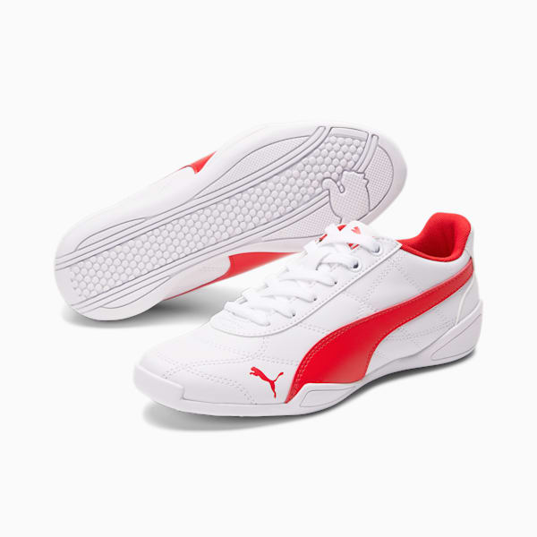 Tune Cat 3 Shoes JR, Puma White-Flame Scarlet, extralarge