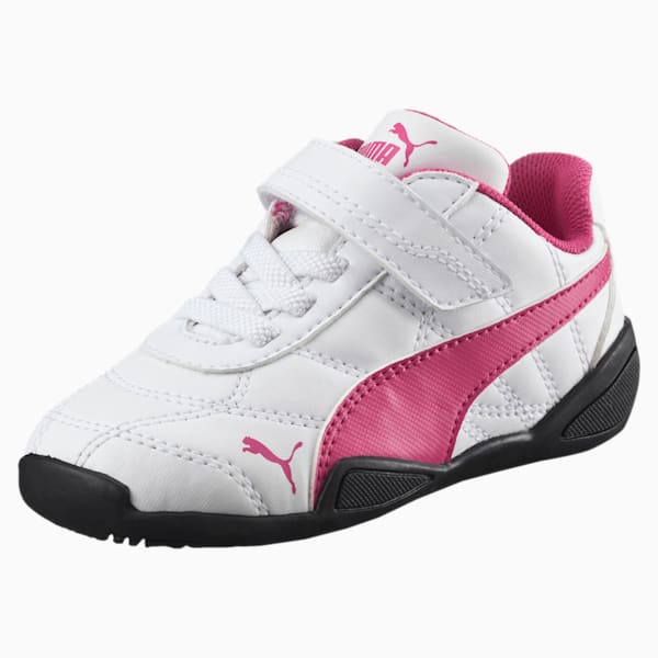 Tune Cat 3 Toddler Shoes, Puma White-Fuchsia Purple, extralarge